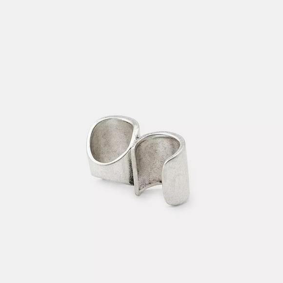 ZARA Double Metal Ring, Silver-tone M - Picture 3 of 7